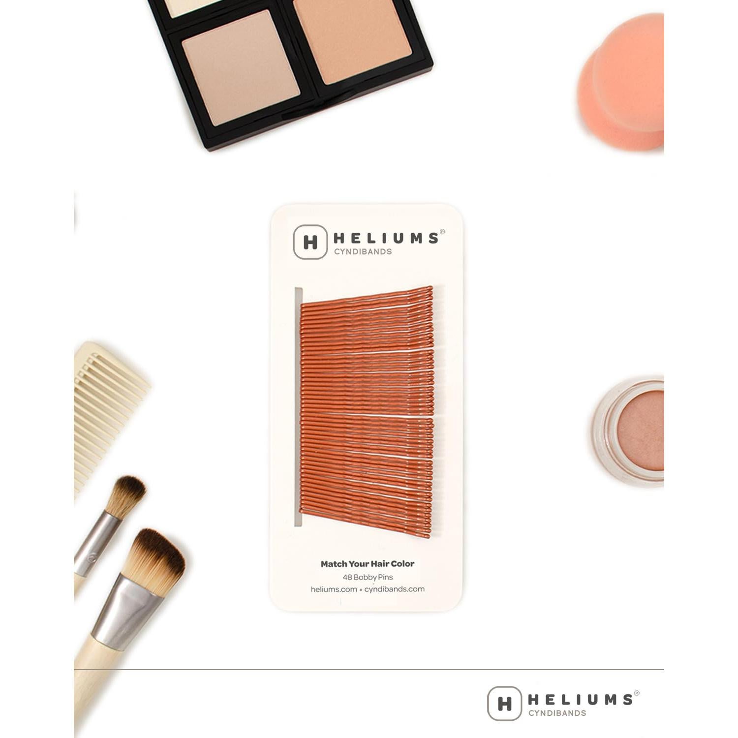 Horquillas Onduladas Heliums Rojo Castaño 5.08 cm - 48 Unidades