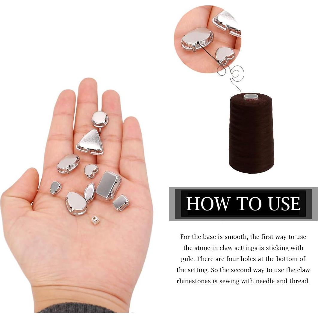 Piedras de Strass para Coser TANOSII 100 PCS AB Blanca