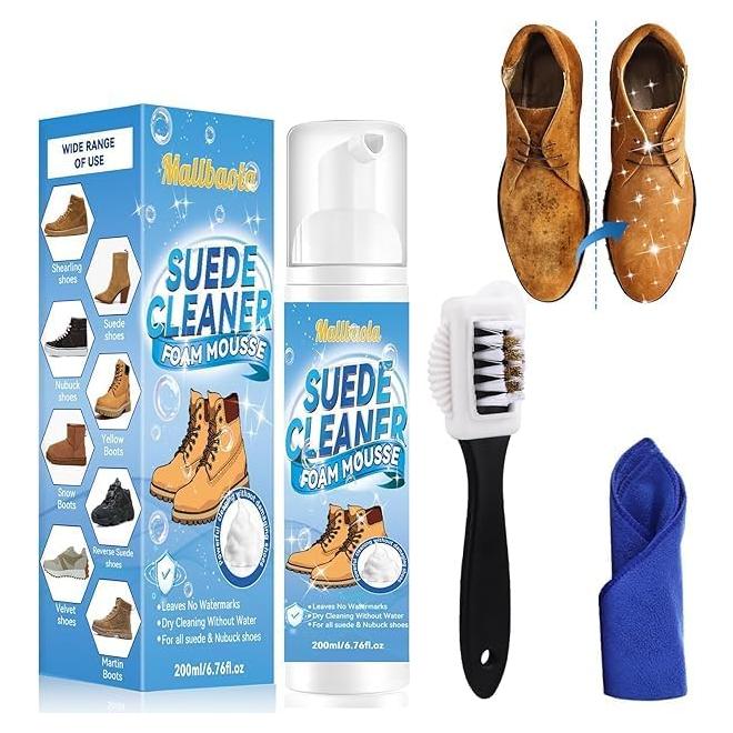 Limpiador de Ante y Nubuck con Cepillo - Kit de Limpieza Oro