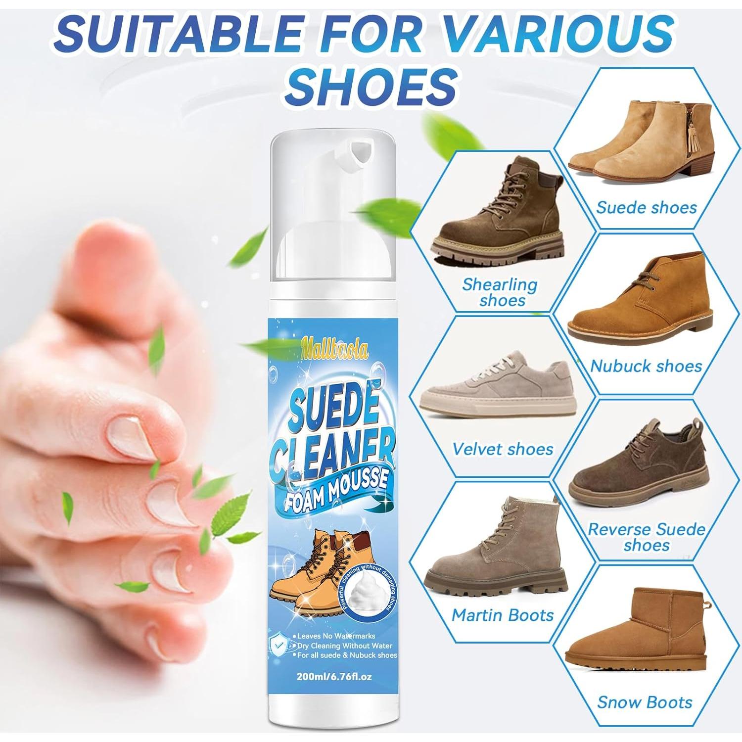 Limpiador de Ante y Nubuck con Cepillo - Kit de Limpieza Oro