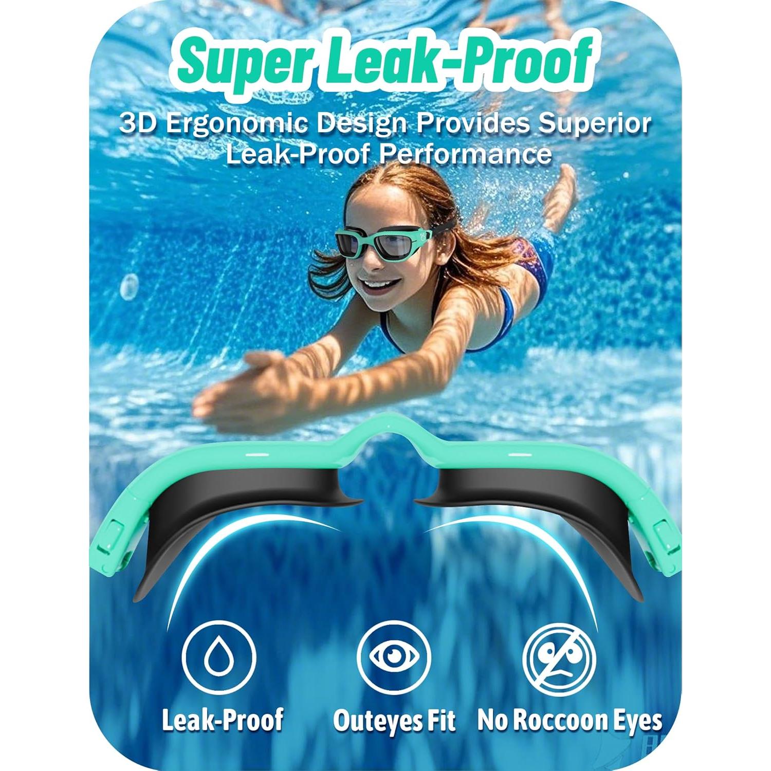 Gafas de natación Vvinca Kids, protección UV y antiempañante