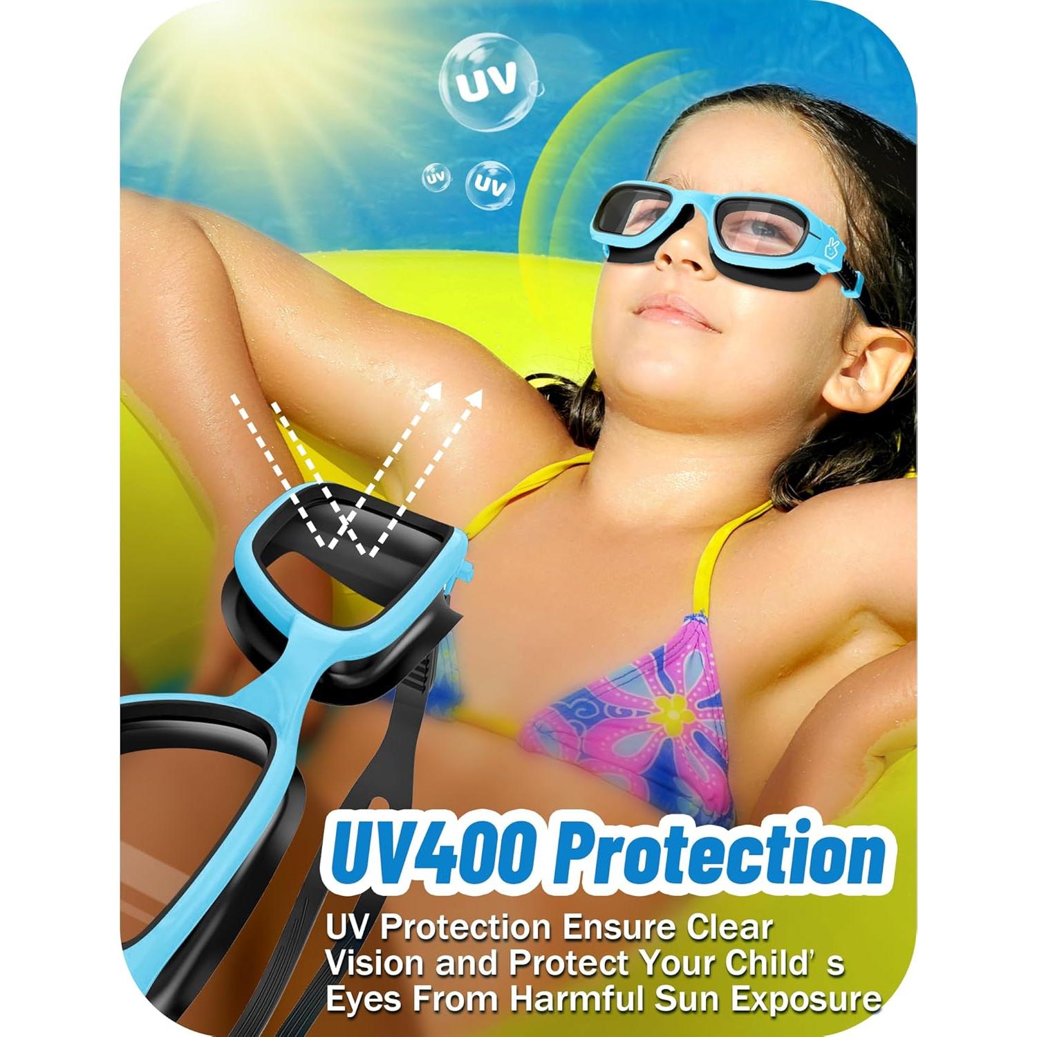 Gafas de natación Vvinca Kids, protección UV y antiempañante