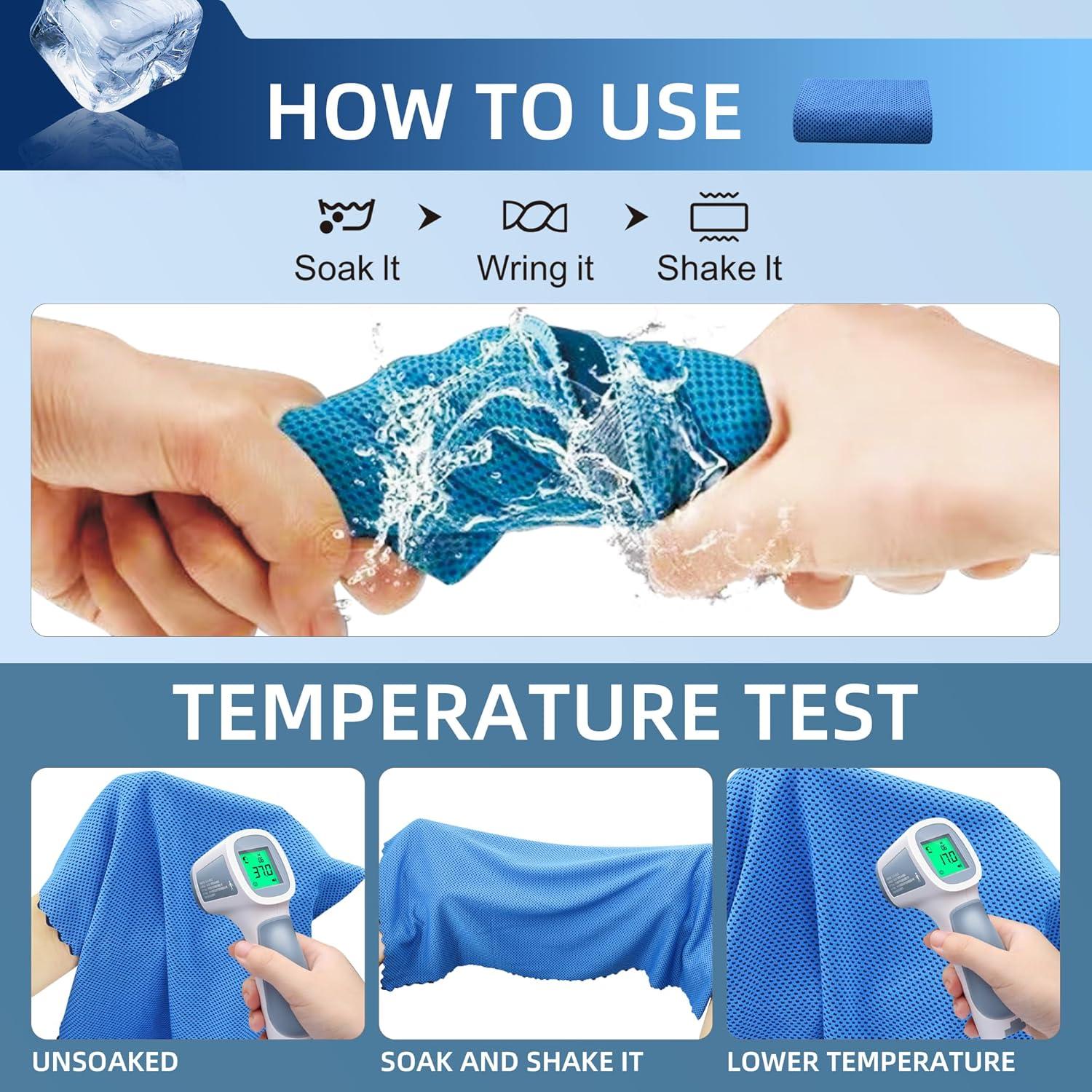 Paquete de 6 Toallas de Enfriamiento CYCLXY 100x30cm Microfibra