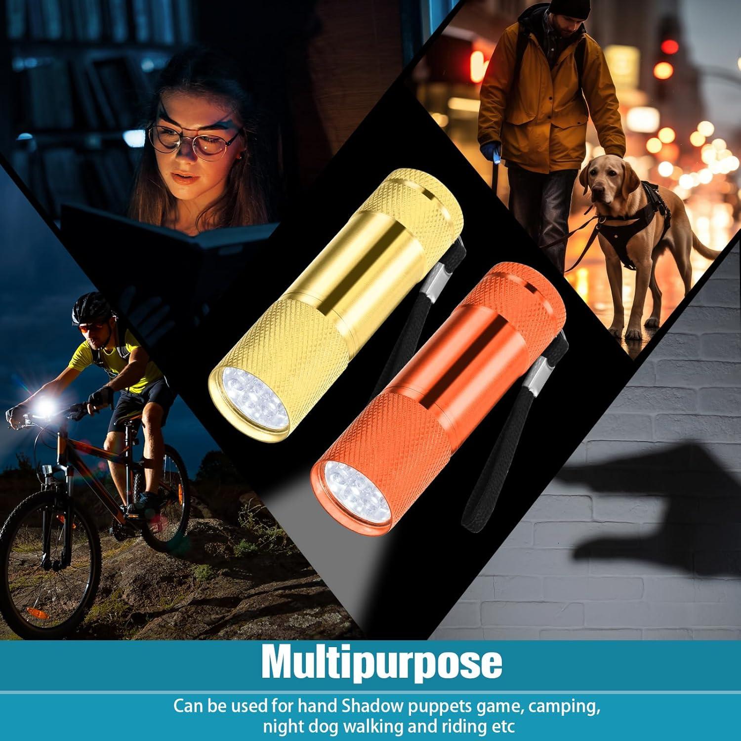 20 Linternas LED Mini VIHOSE Aluminio Portátiles Brillantes