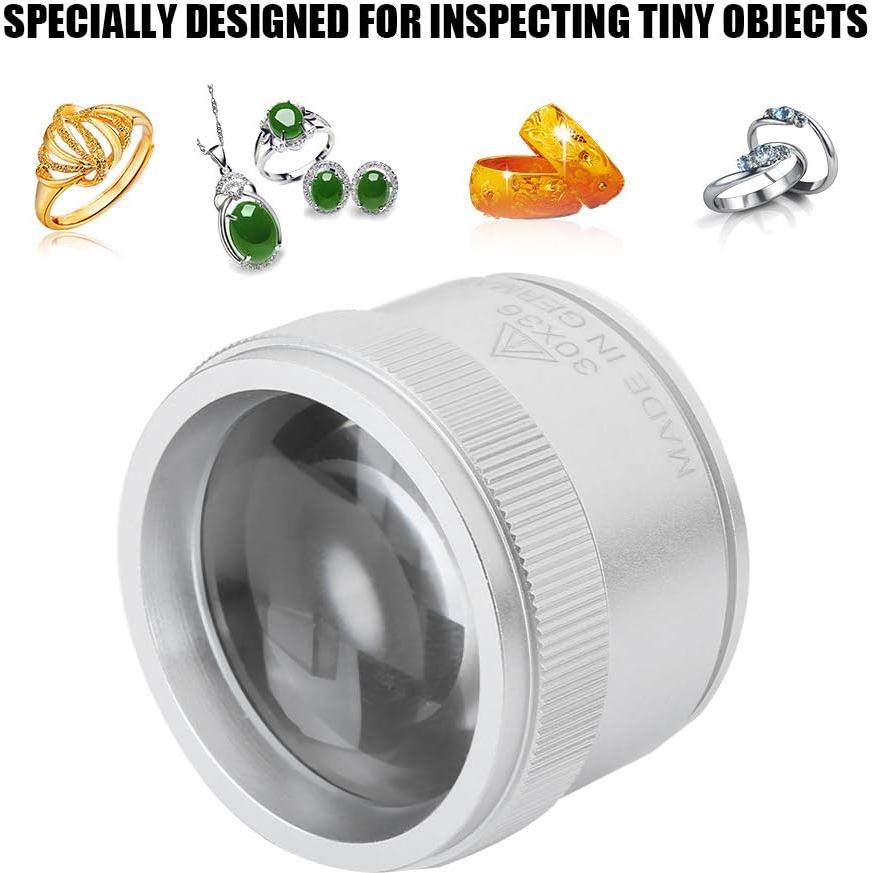 Lupa de Aumento 30X Cosiki Plata para Joyería y Antigüedades