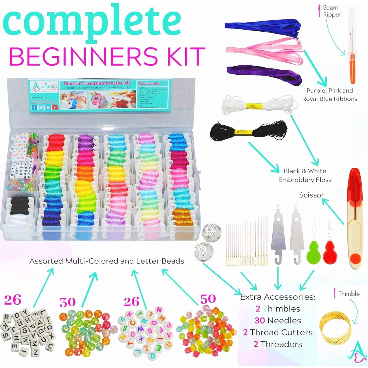 Kit de Hilo de Bordado Elementos de Athena - 100 Piezas Arcoíris