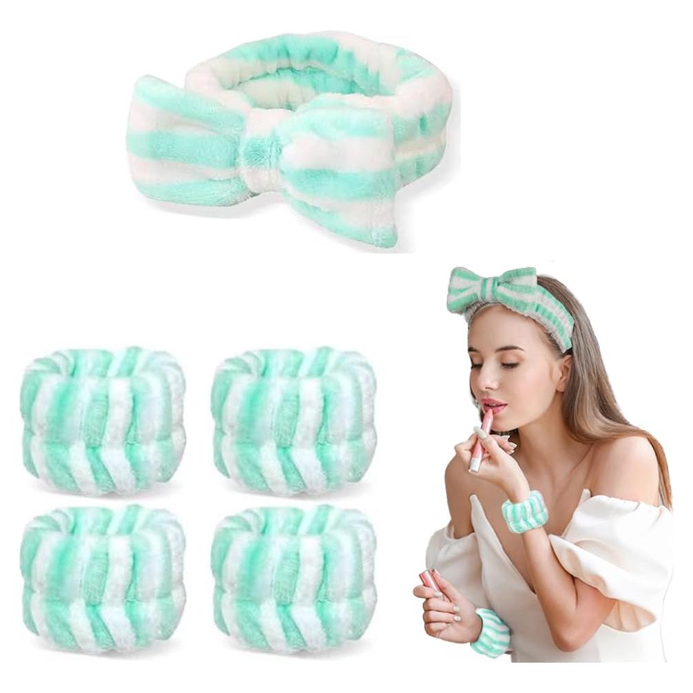 Conjunto Diadema y Pulsera Cuidado Piel xkrt1688 Verde