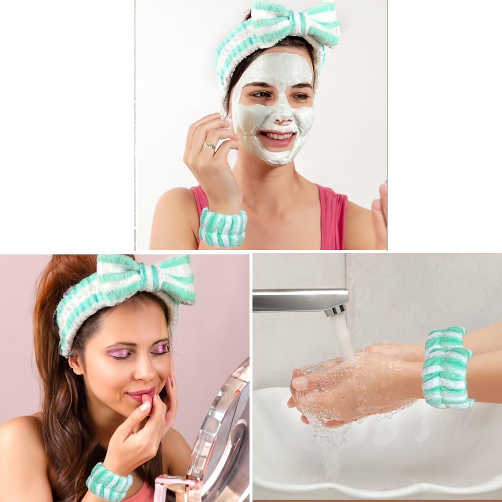 Conjunto Diadema y Pulsera Cuidado Piel xkrt1688 Verde