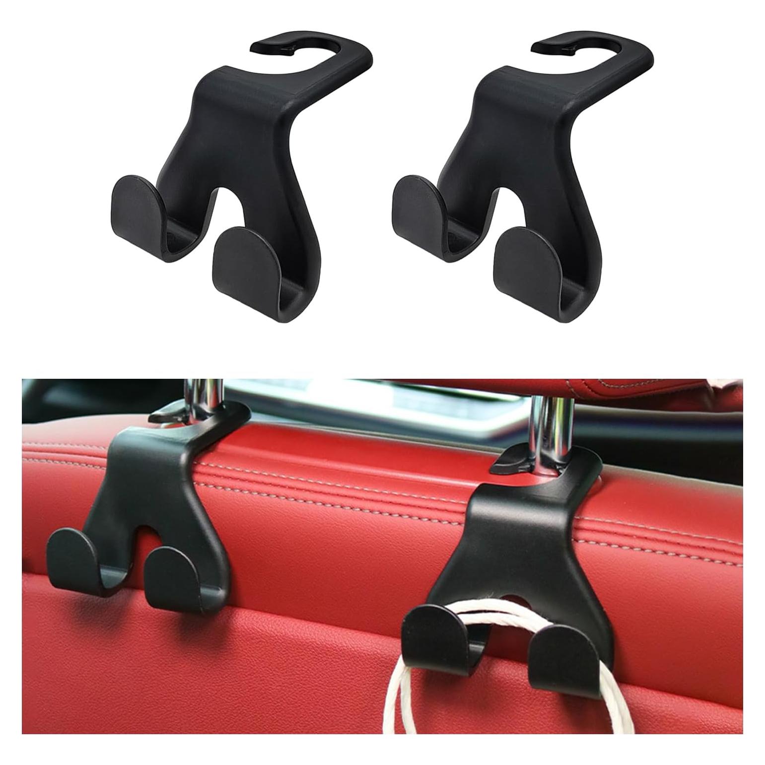 Ganchos para Reposacabezas de Coche Suvnie - 2 Piezas, Negro