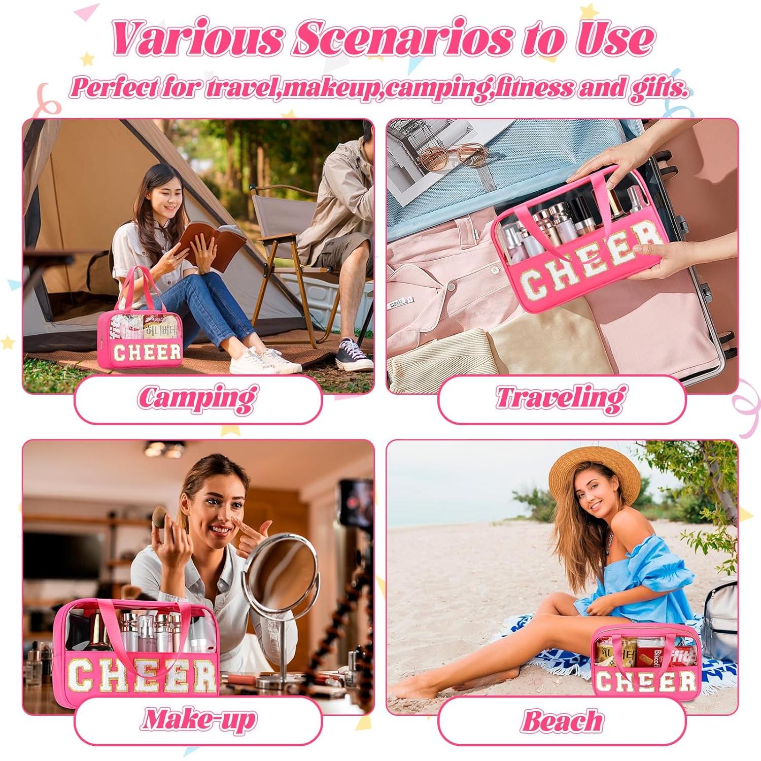 Bolsa de Maquillaje Transparente BuyCard con Asa y Cremallera