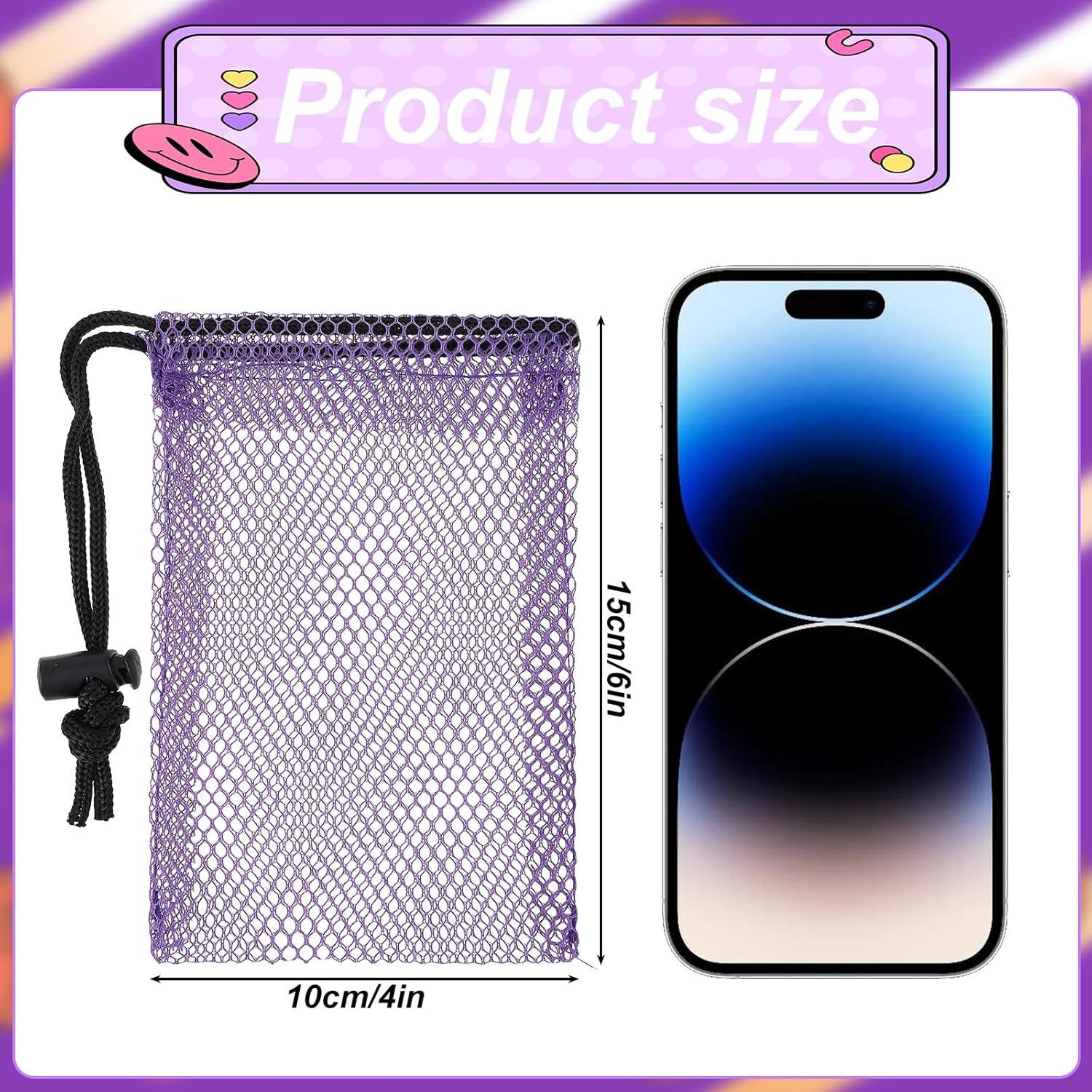 5 Bolsas de Malla Coloridas Trinkrittey 15x10 cm con Cierre