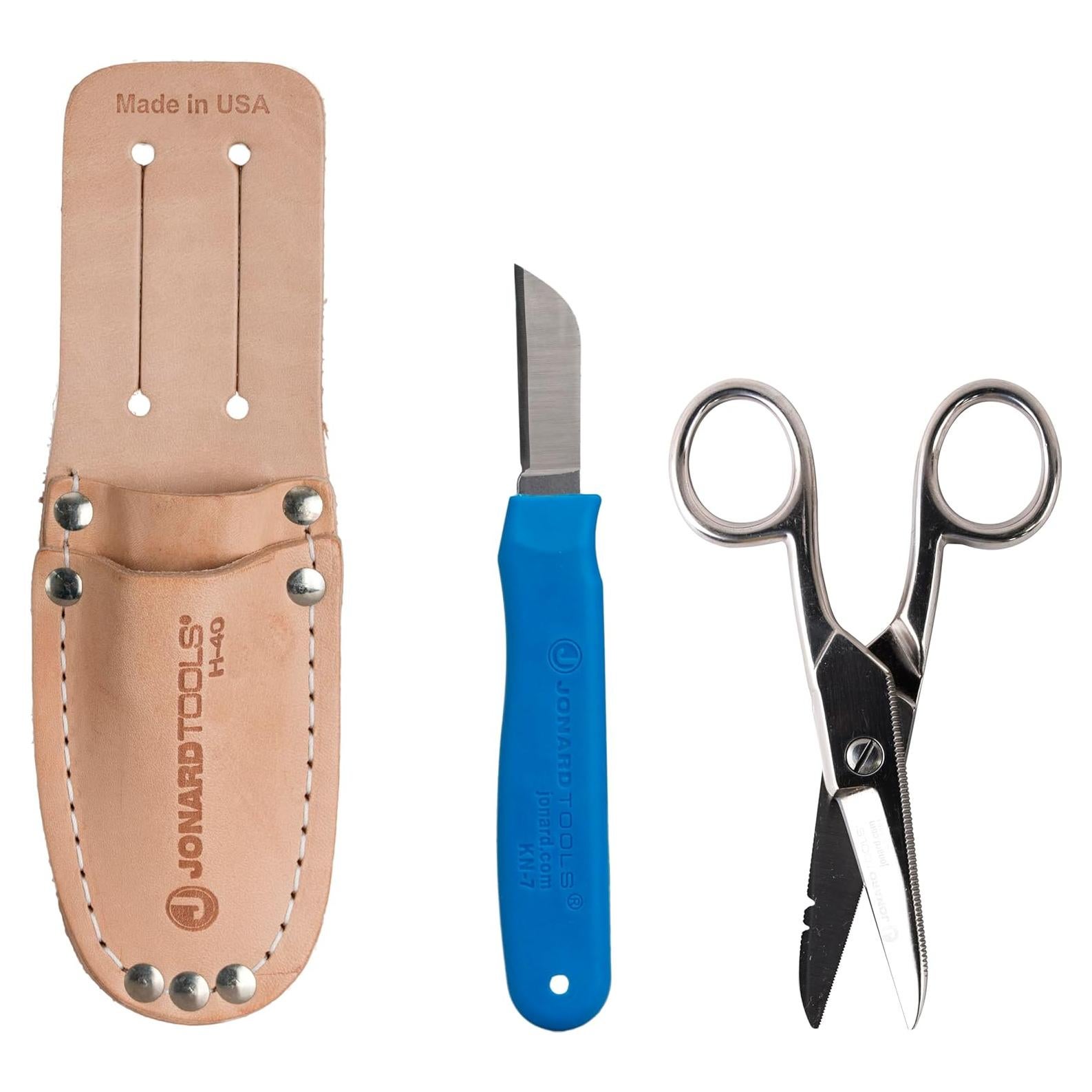 Kit de Empalmes 3 Piezas Jonard TK-400 con Cuchillo y Tijeras