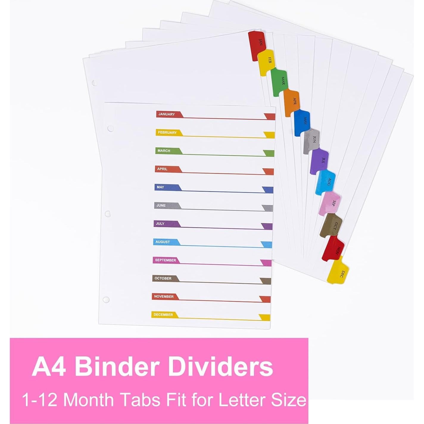 Separadores Mensuales A4 Multicolor LE PAPILLION - 12 Pestañas