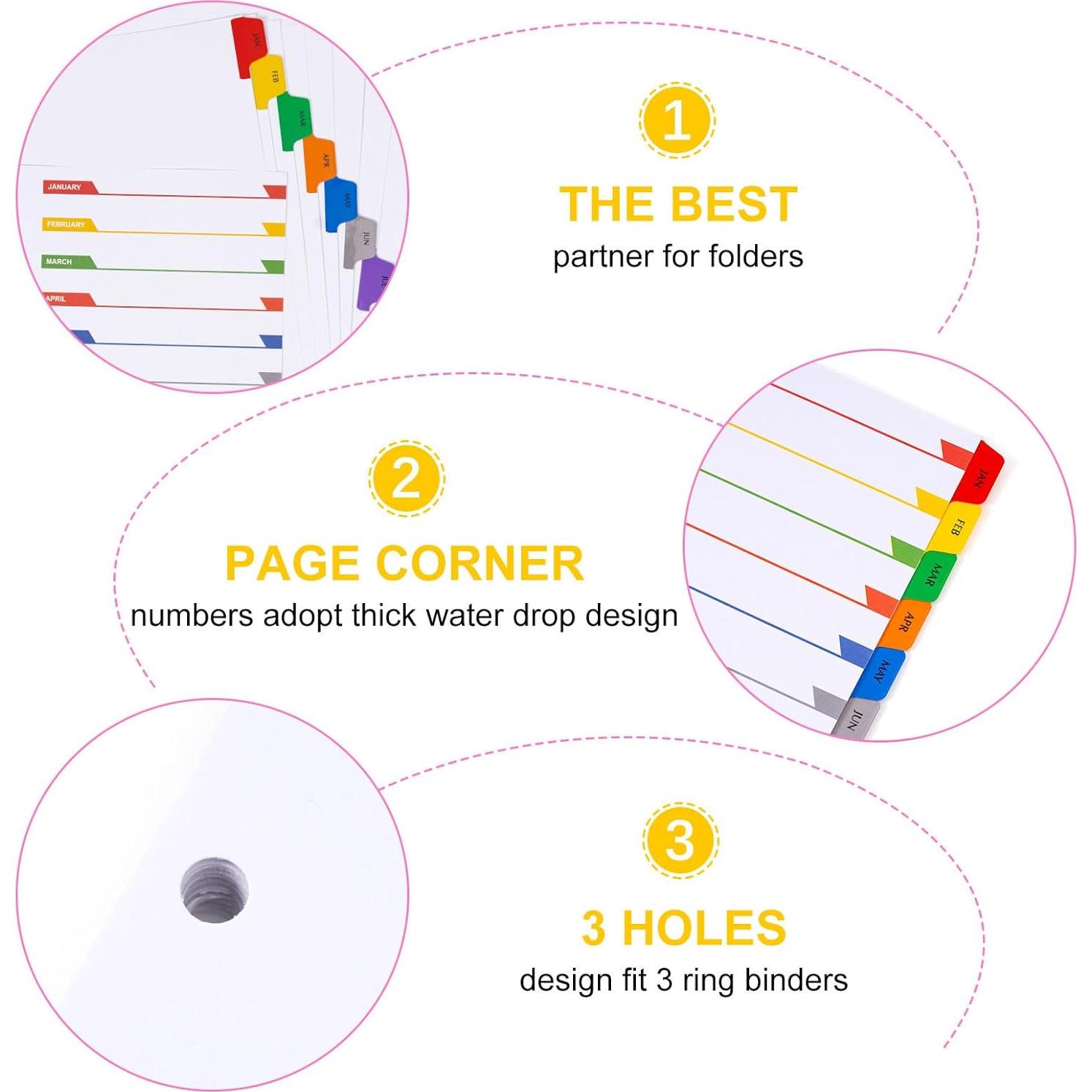 Separadores Mensuales A4 Multicolor LE PAPILLION - 12 Pestañas