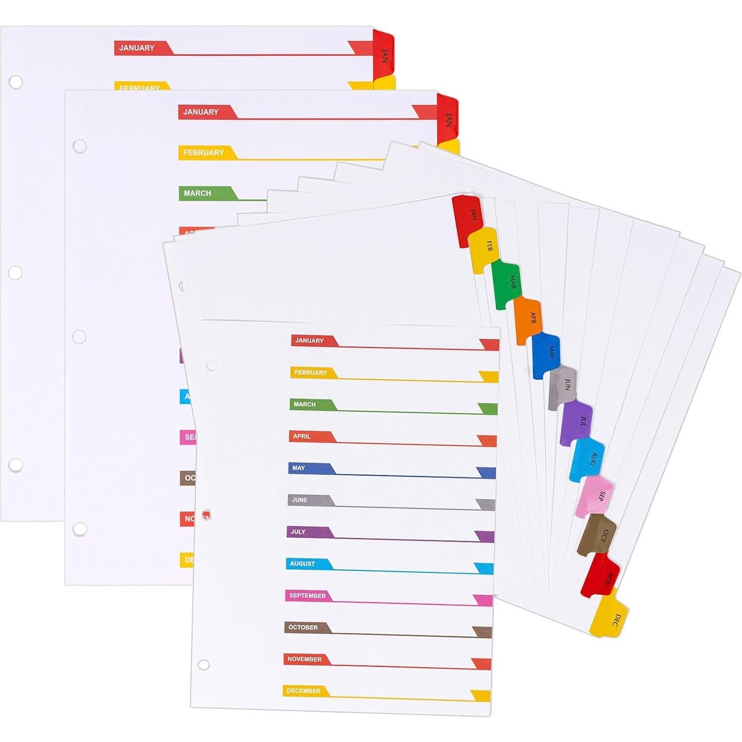 Separadores Mensuales A4 Multicolor LE PAPILLION - 12 Pestañas
