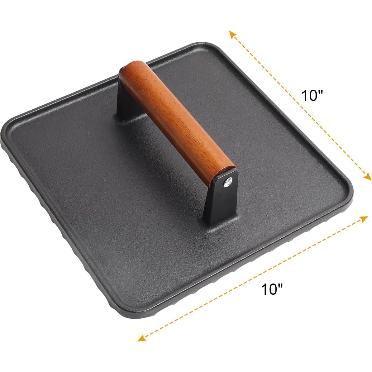 Prensa de Hamburguesas de Hierro Fundido SafBbcue 10" x2