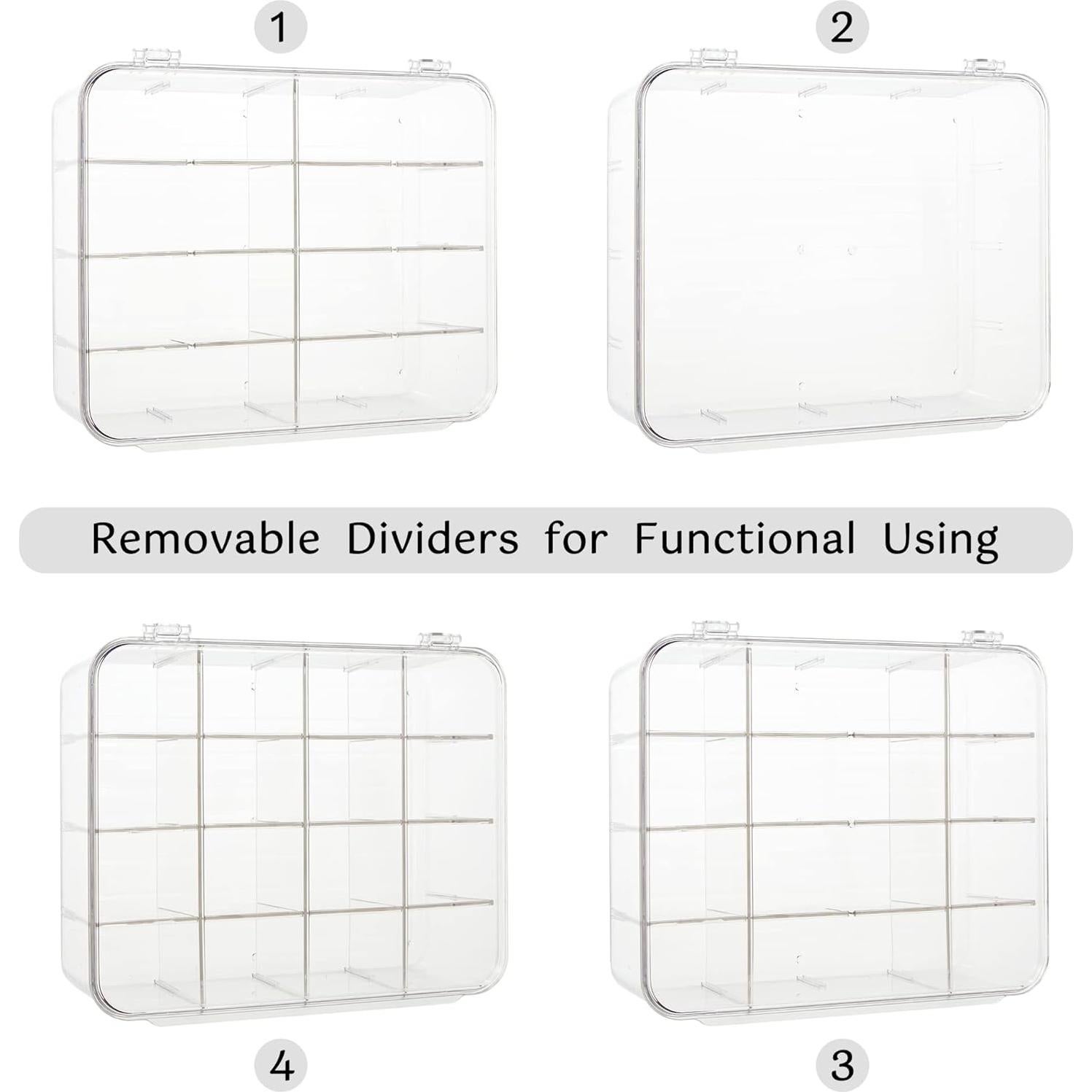 Organizador de Corbatas HUHYNN Acrílico Transparente 16 Compartimentos