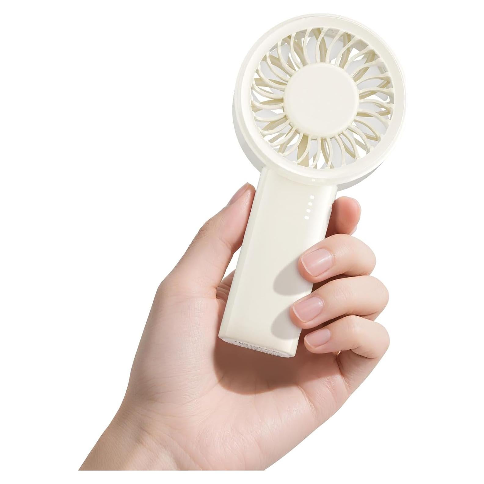 Ventilador de Mano Recargable HandFan Beige 5 Niveles Turbo