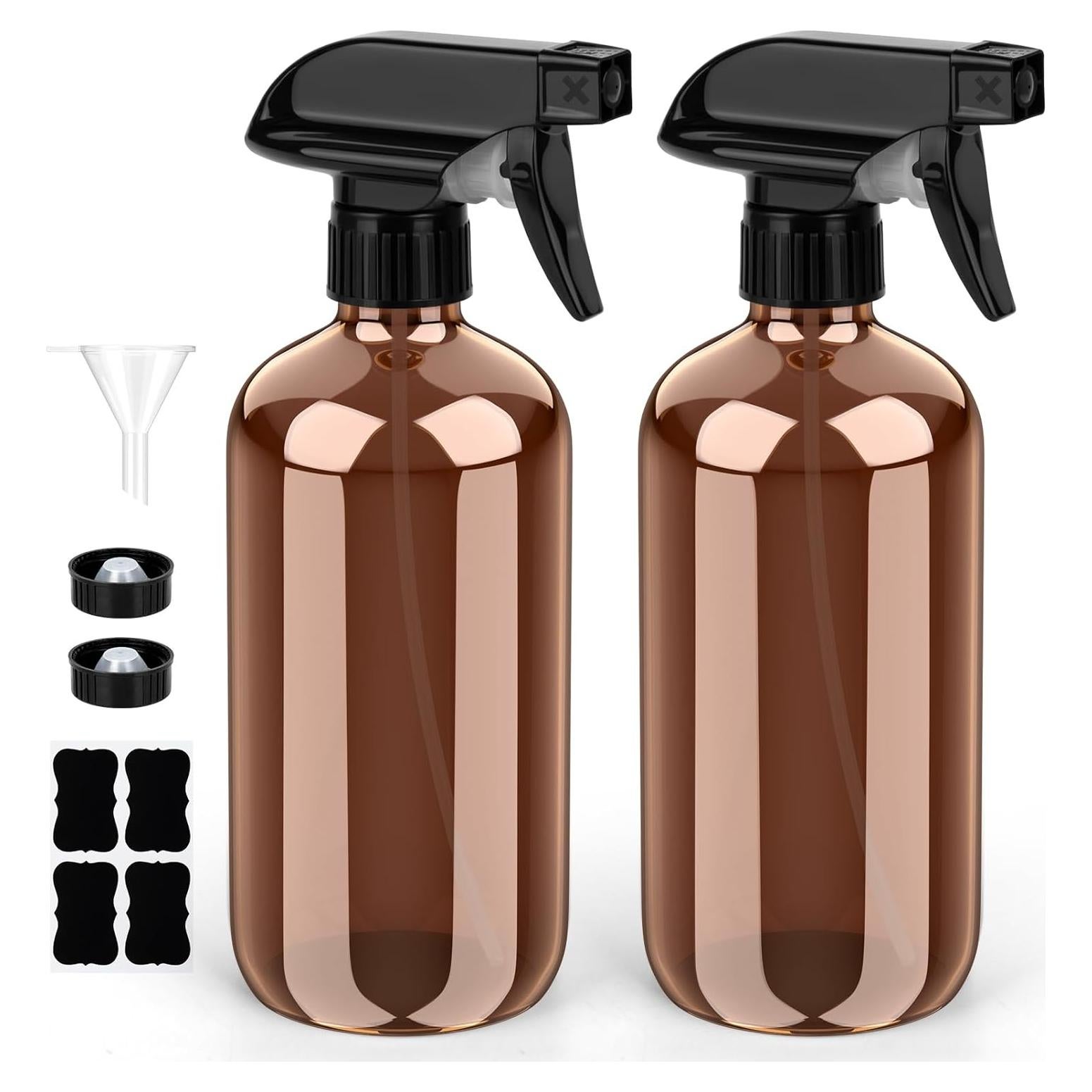 Juego de 2 Botellas de Spray de Vidrio Ámbar 236.6 ml Bontip