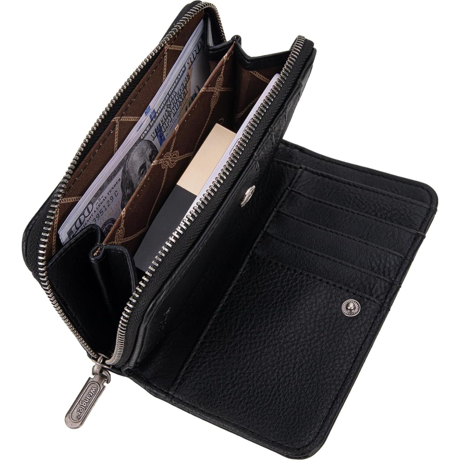 Billetera Bifold Montana West Wrangler Mujer RFID Negra