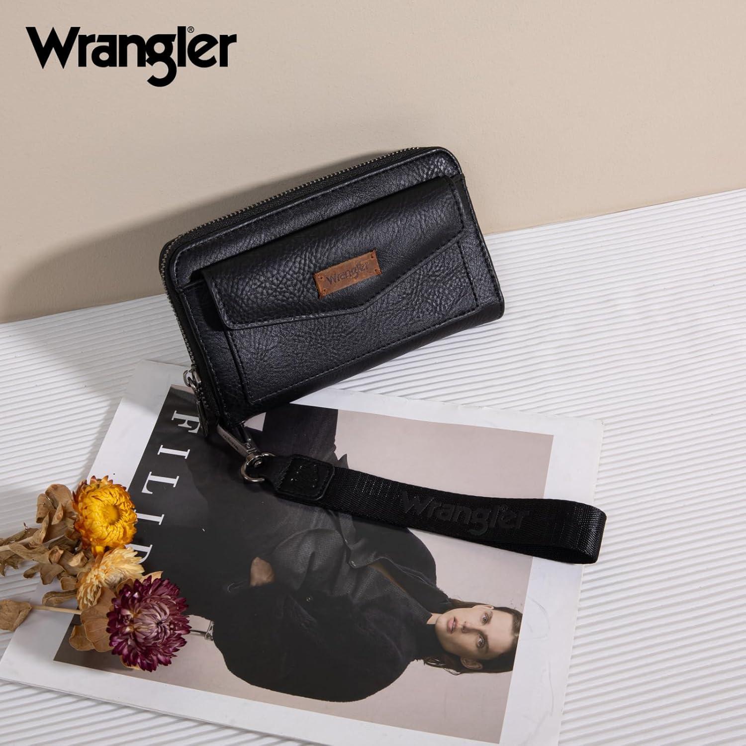 Billetera Bifold Montana West Wrangler Mujer RFID Negra