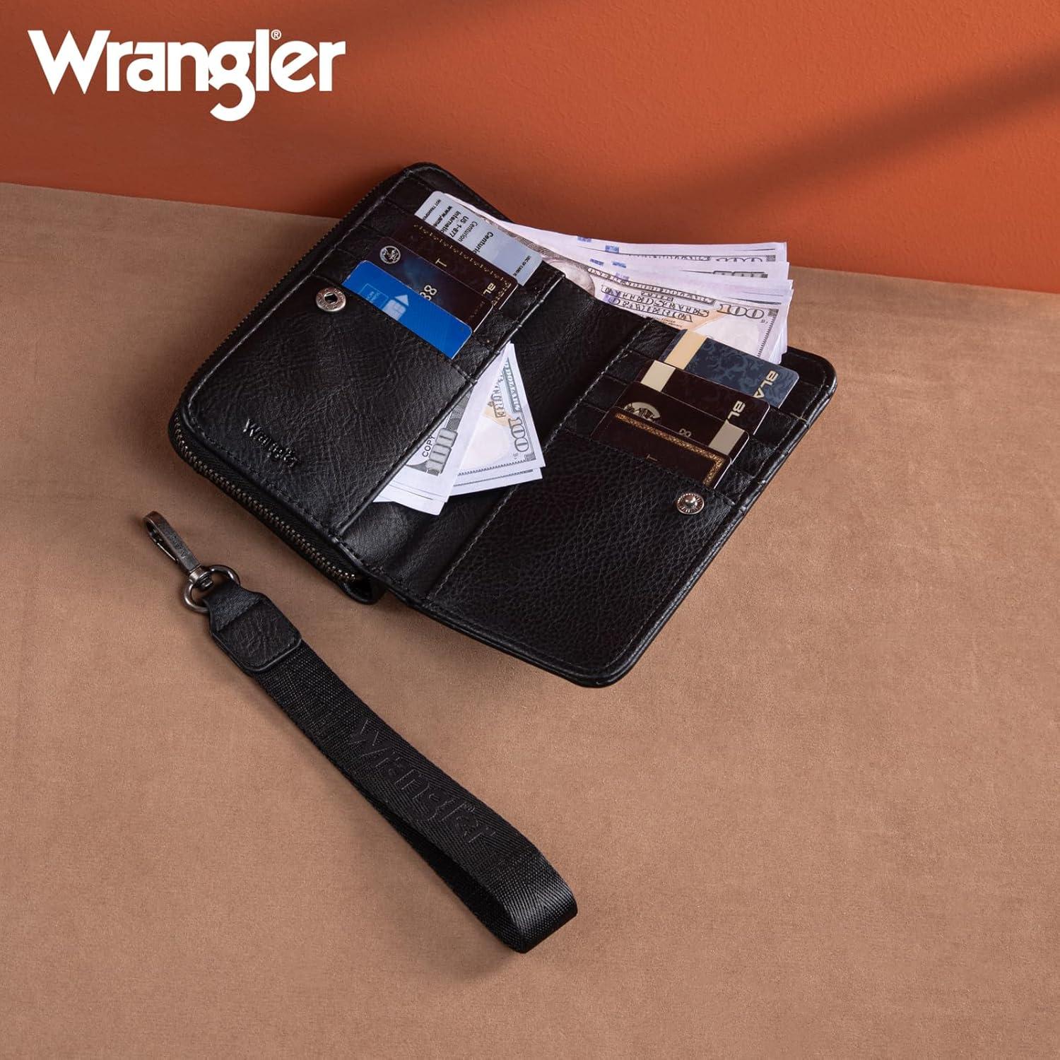Billetera Bifold Montana West Wrangler Mujer RFID Negra
