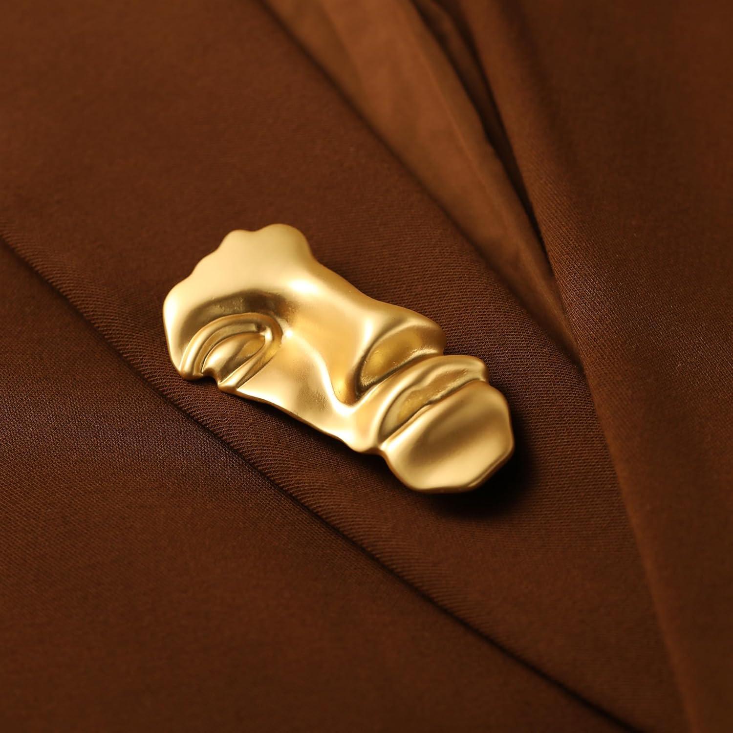 Broche de Máscara Vintage Dorado Minimalista para Adultos