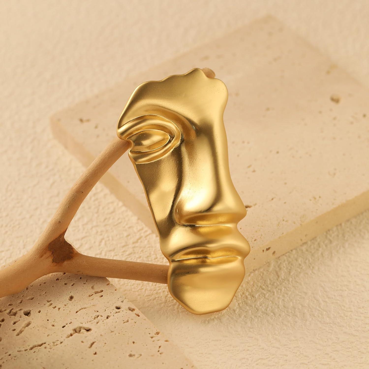 Broche de Máscara Vintage Dorado Minimalista para Adultos