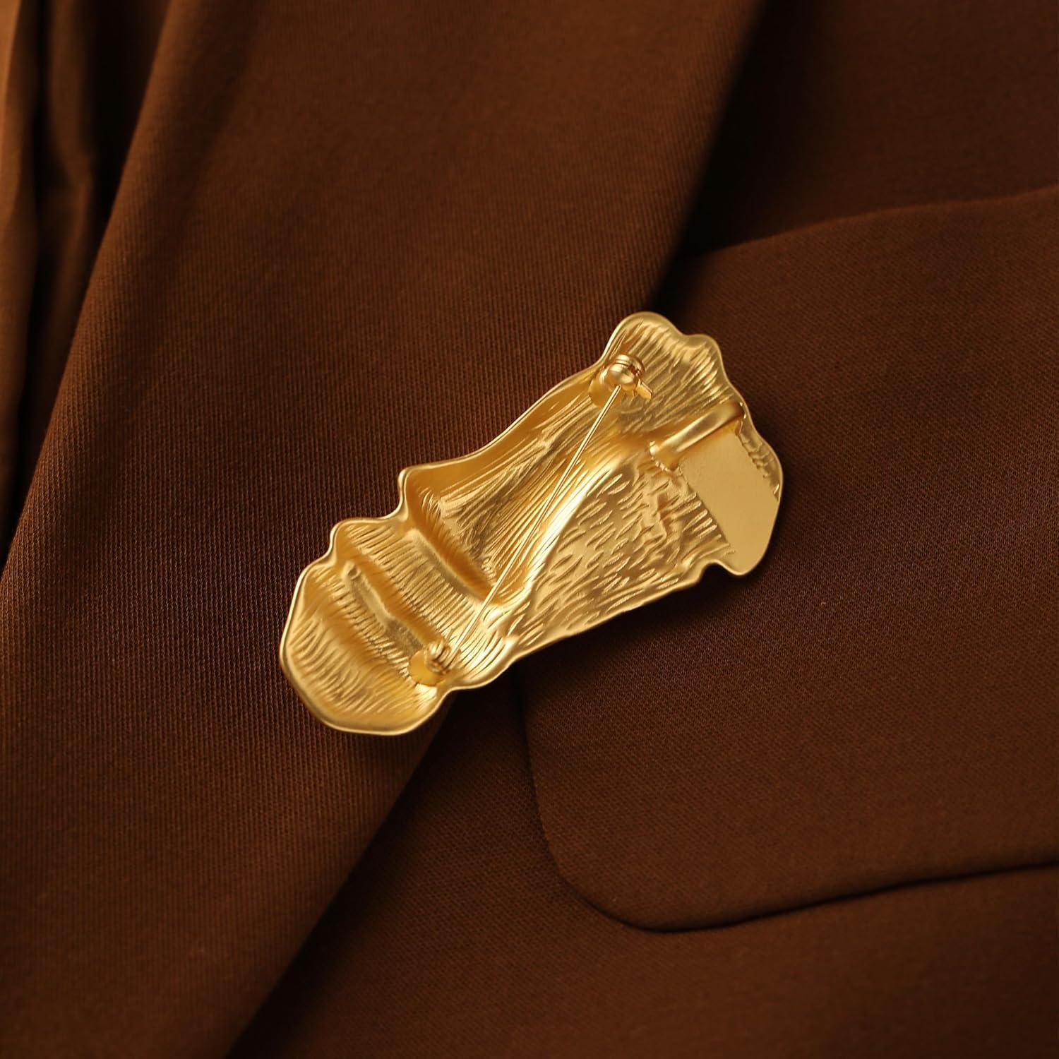 Broche de Máscara Vintage Dorado Minimalista para Adultos