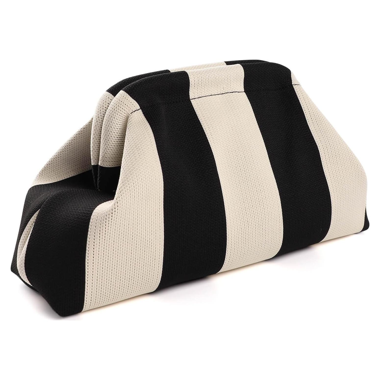 Bolsa de Dumpling Tejida Wrorou Rosa y Verde 29x10x22 cm