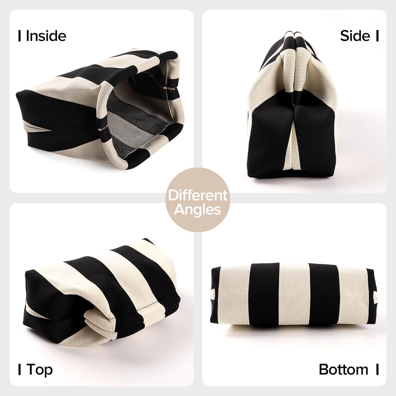 Bolsa de Dumpling Tejida Wrorou Rosa y Verde 29x10x22 cm