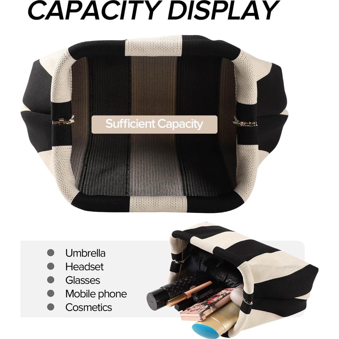 Bolsa de Dumpling Tejida Wrorou Rosa y Verde 29x10x22 cm