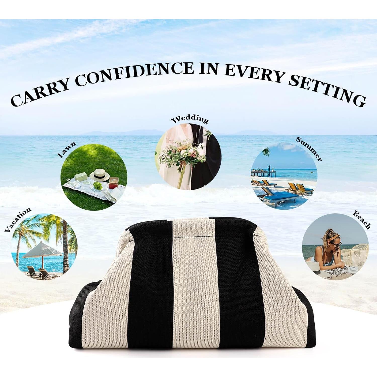 Bolsa de Dumpling Tejida Wrorou Rosa y Verde 29x10x22 cm