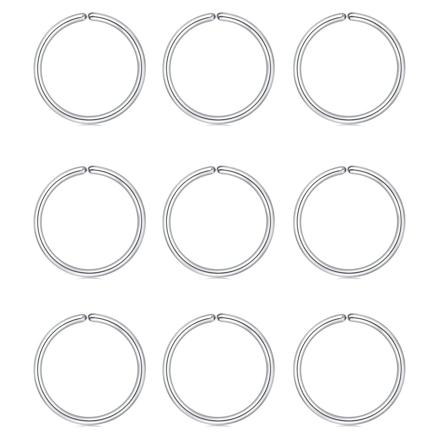 Aros Nasales MODRSA Acero Quirúrgico Hipoalergénico 8mm 22g