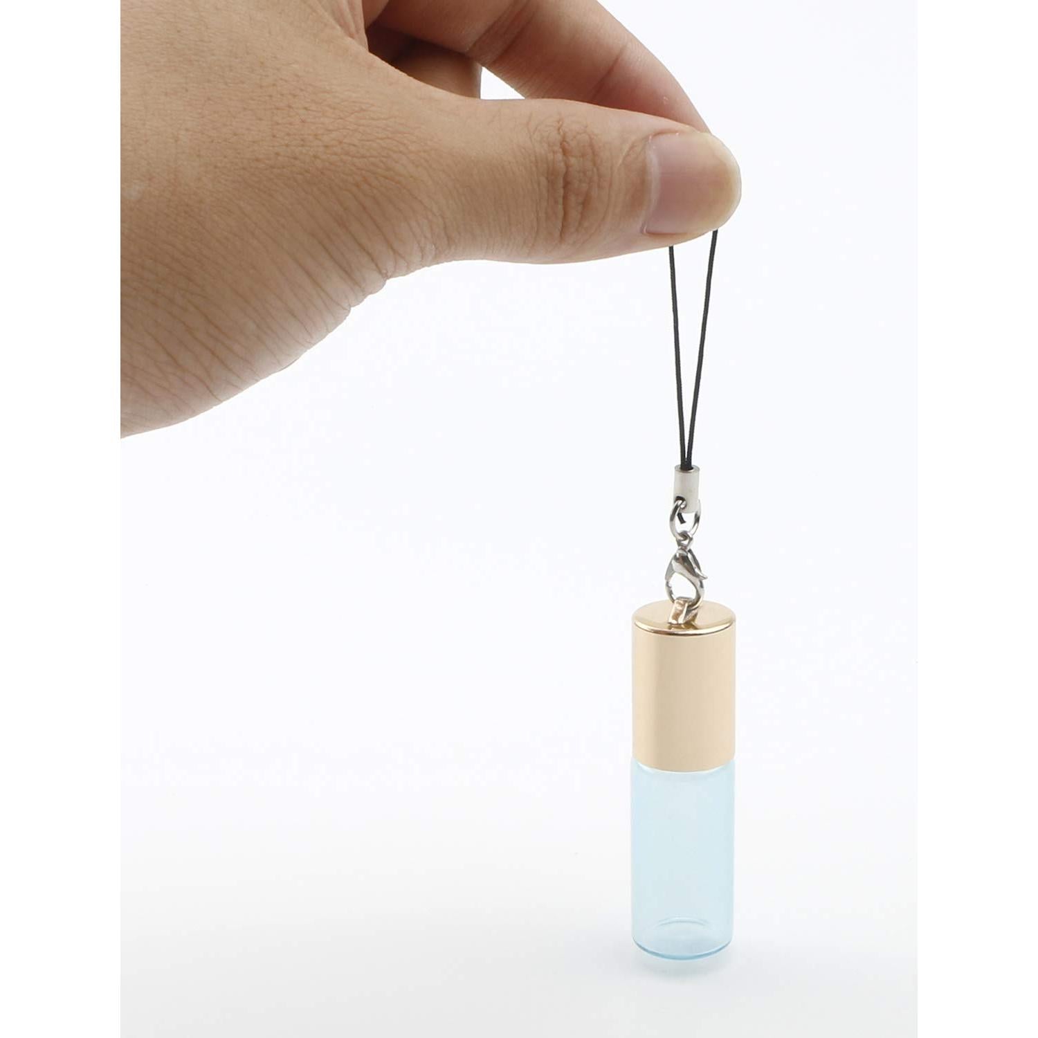 Ellbest 10 Botellas de Rodillo 5ml Vidrio Azul Perla con Accesorios