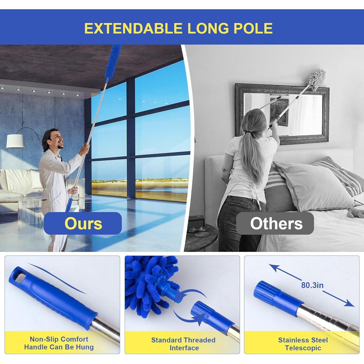 Trapeador Newliton Extensible 254 cm Microfibra 6 Piezas