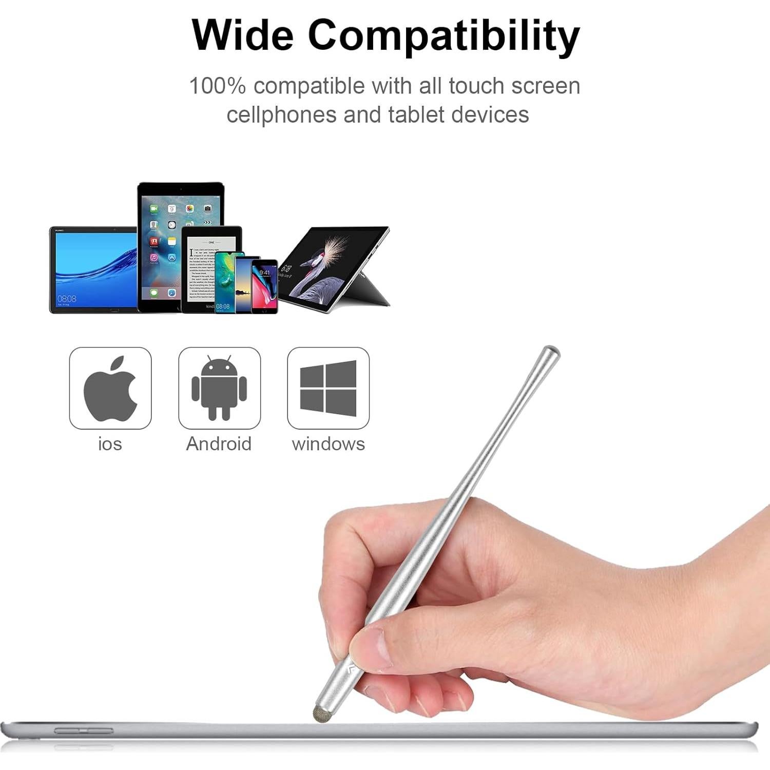 Bolígrafo Estilográfico AULEEP Capacitivo 2 Piezas con 4 Puntas