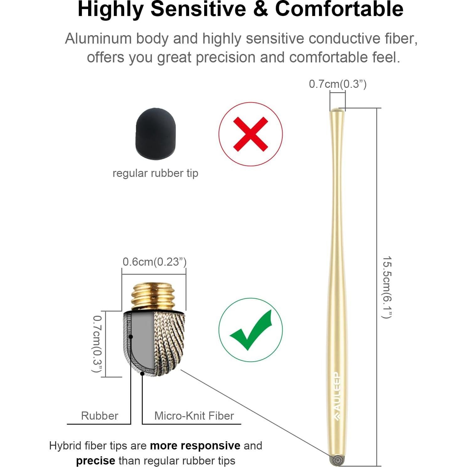 Bolígrafo Estilográfico AULEEP Capacitivo 2 Piezas con 4 Puntas