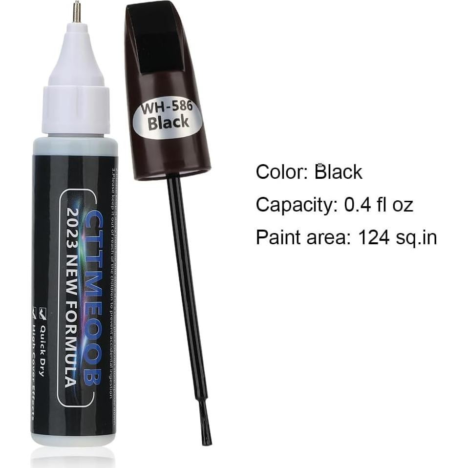 Pintura de Retoque CTTMEOOB 12 ml Negra para Arañazos de Coche