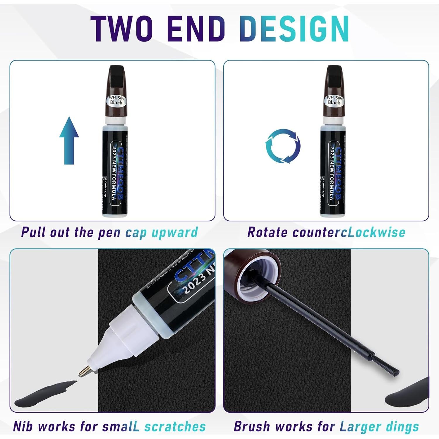 Pintura de Retoque CTTMEOOB 12 ml Negra para Arañazos de Coche