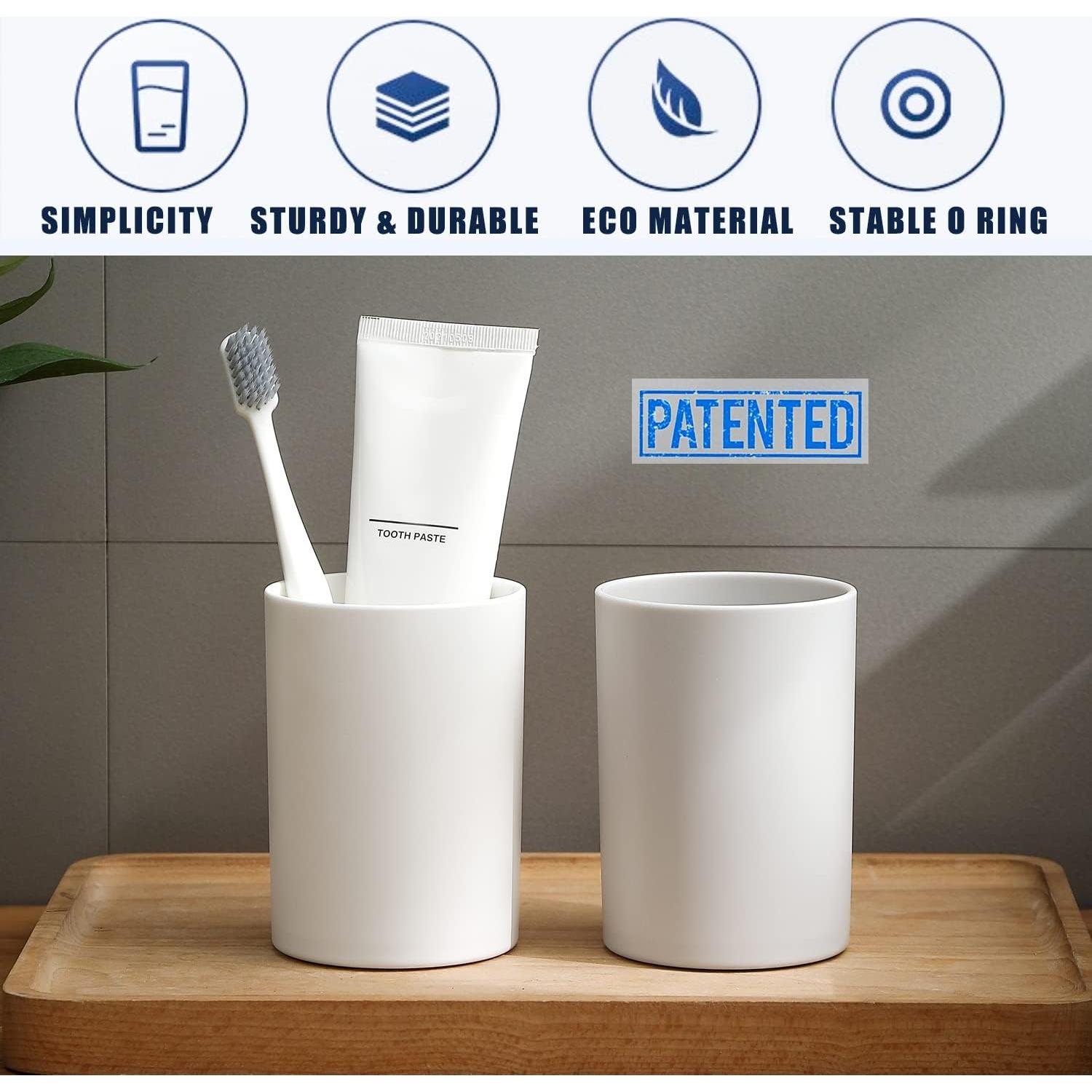 Vasos de baño reutilizables DeTii 300ml irrompibles 2PCS blanco