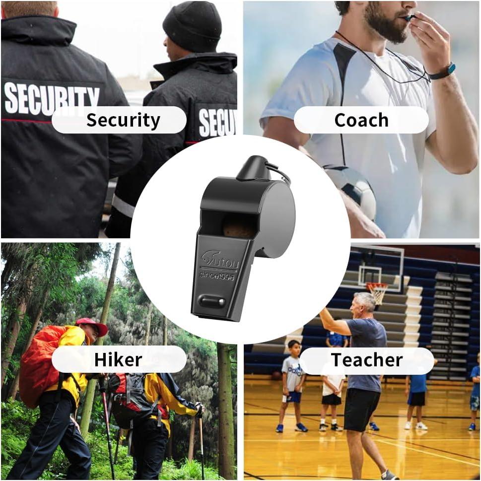 Silbato de Acero Inoxidable HUTOU L4820SH - 2 Pcs con Cordón