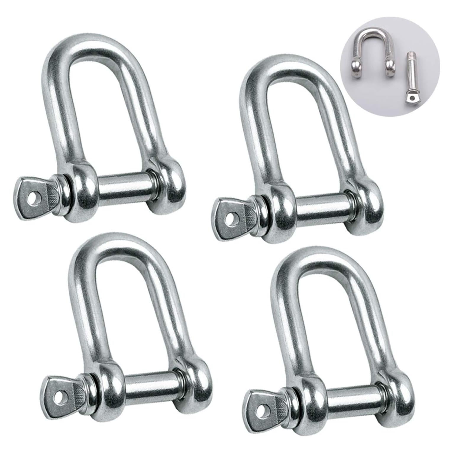 Grillete en D de acero inoxidable 304 6mm 4 piezas alta resistencia