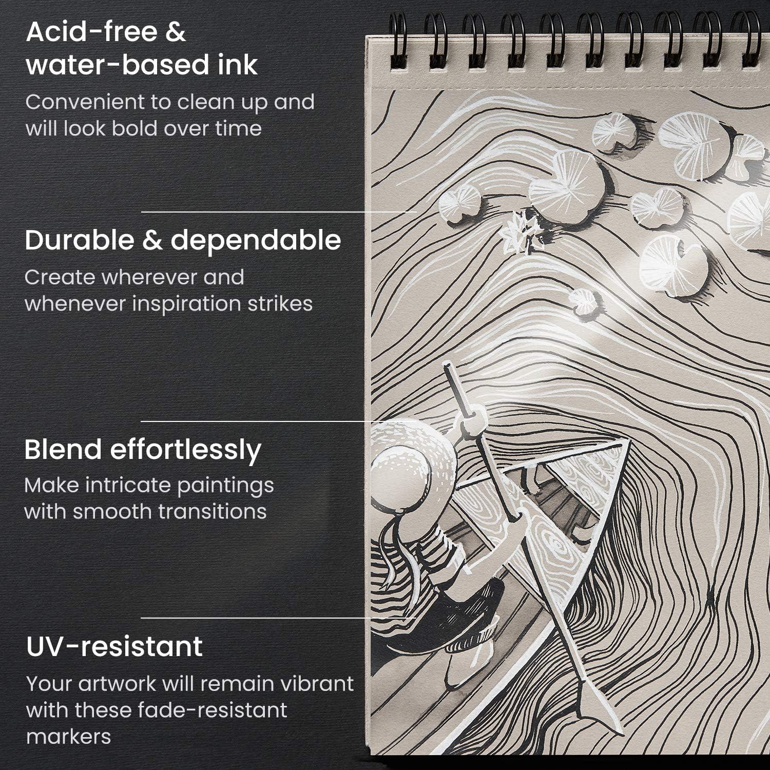 Marcadores de Pintura Acrílica Arteza, Paquete de 12 Negros