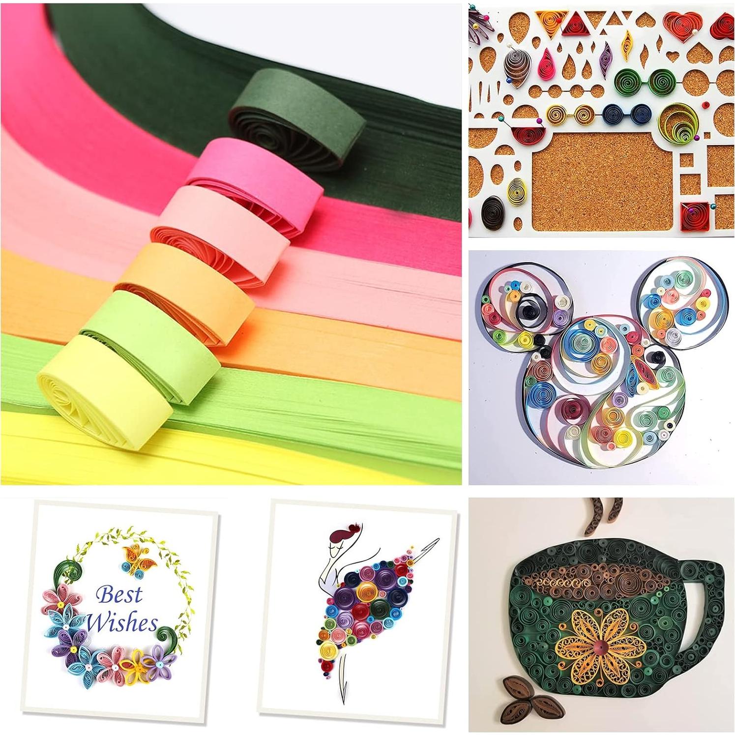 Tiras de Papel para Quilling QTLCOHD 35 Colores 3mm 54cm