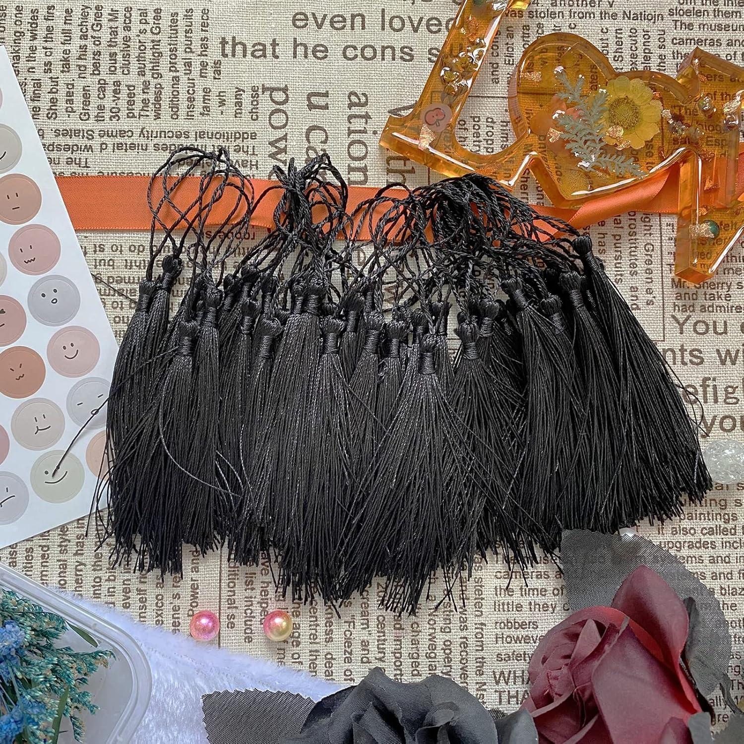 150 Borlas Negras de Seda para Manualidades MUXGOA - 13.97 cm