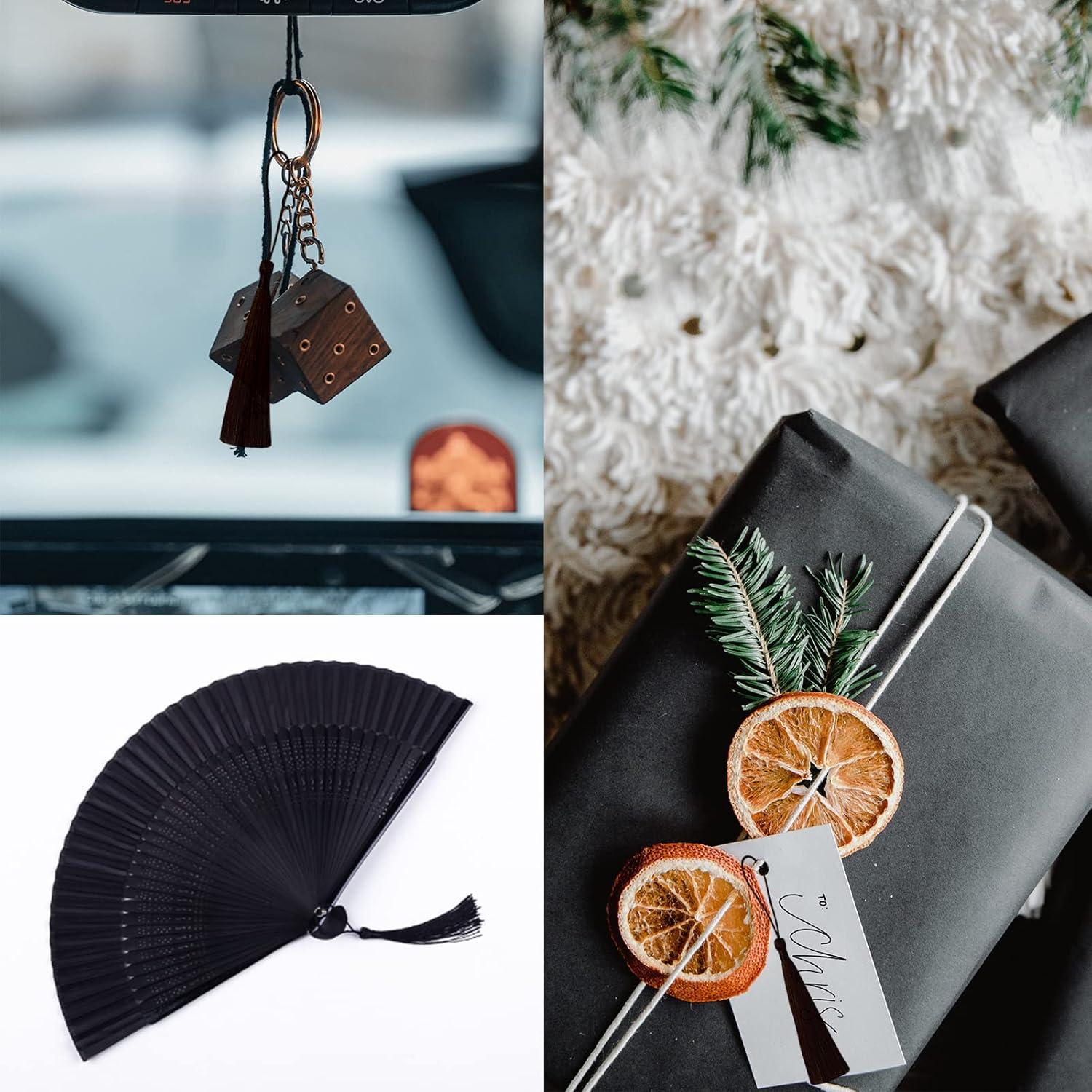 150 Borlas Negras de Seda para Manualidades MUXGOA - 13.97 cm