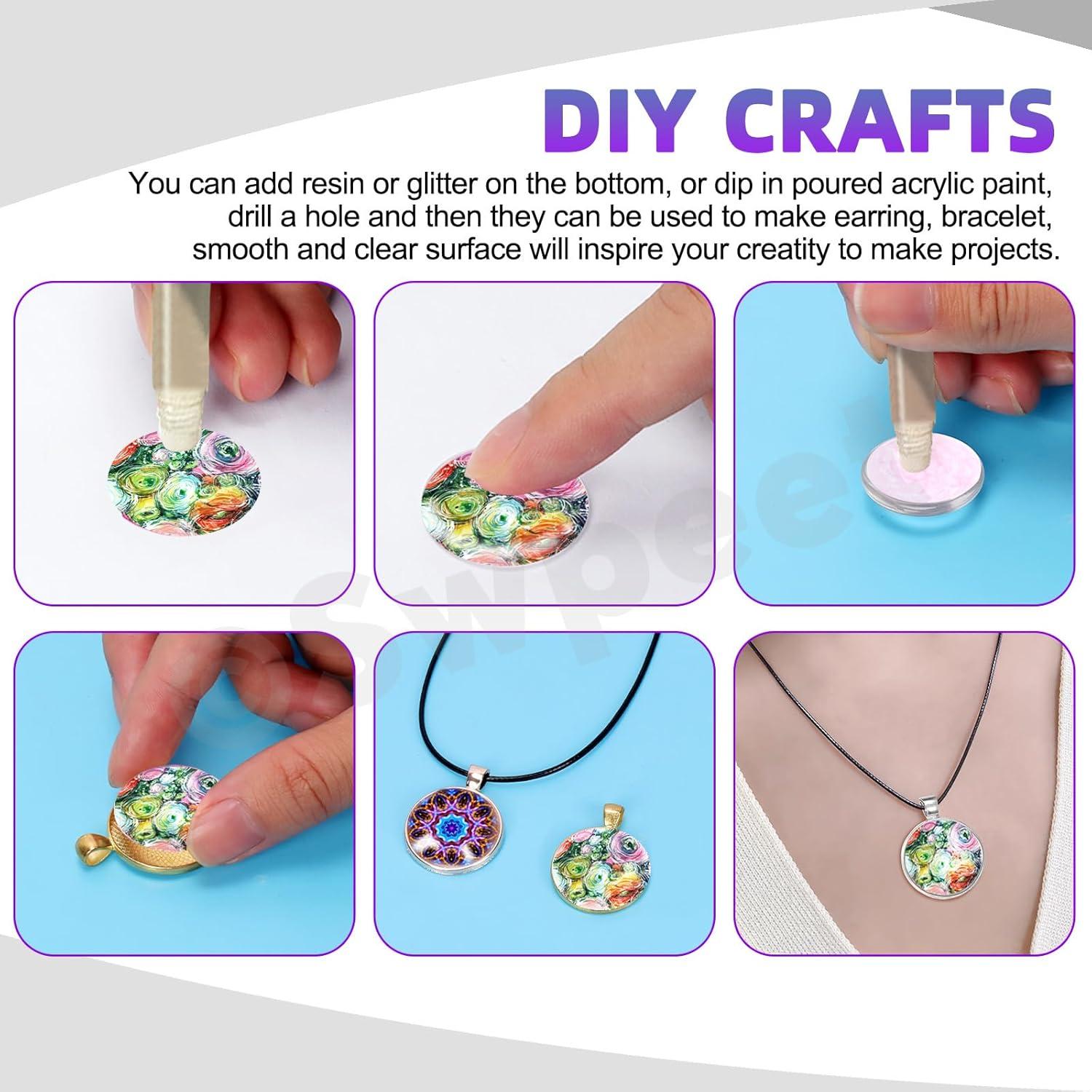 Kit 90Pcs Cabochons de Vidrio 25mm Swpeet 6 Formas Joyería