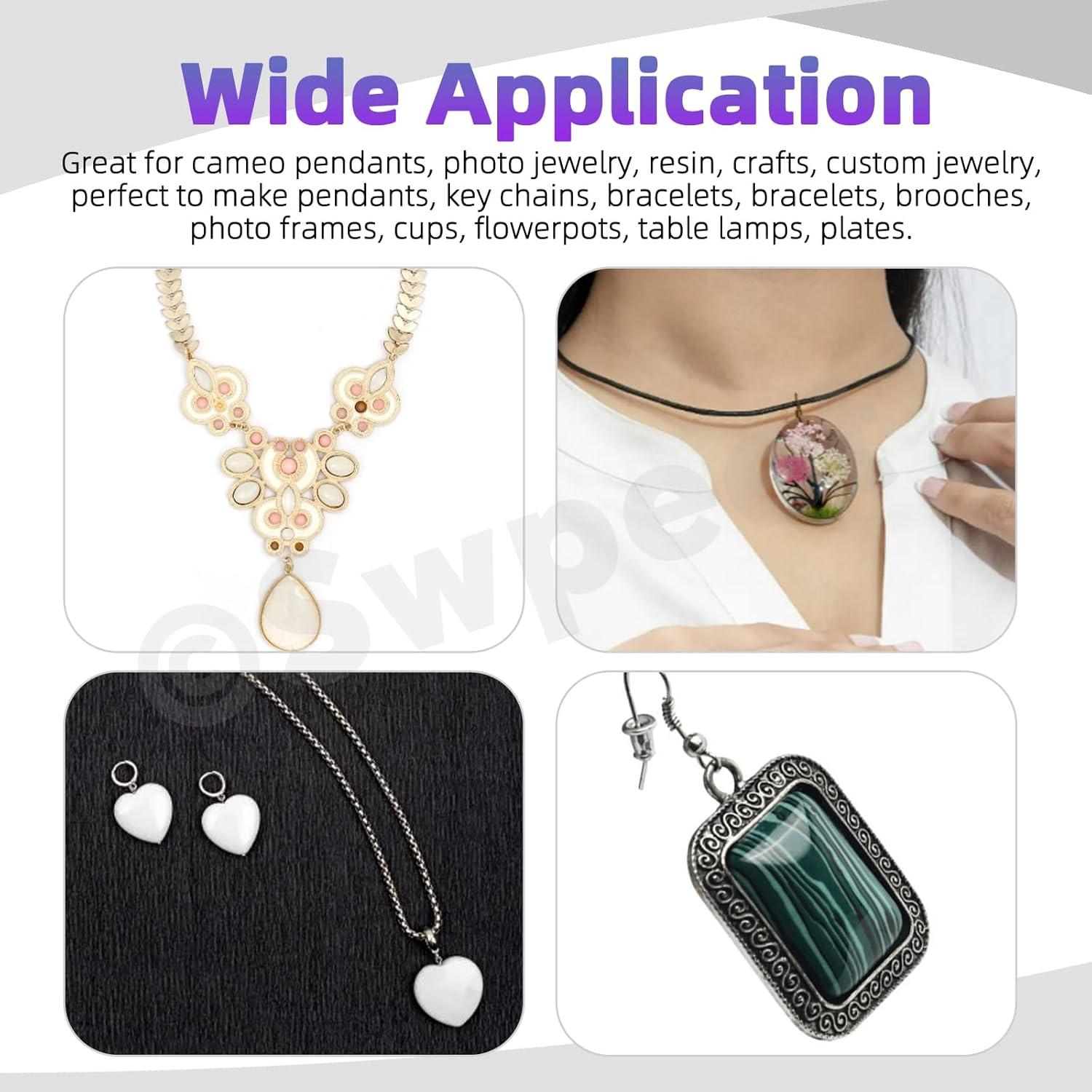 Kit 90Pcs Cabochons de Vidrio 25mm Swpeet 6 Formas Joyería