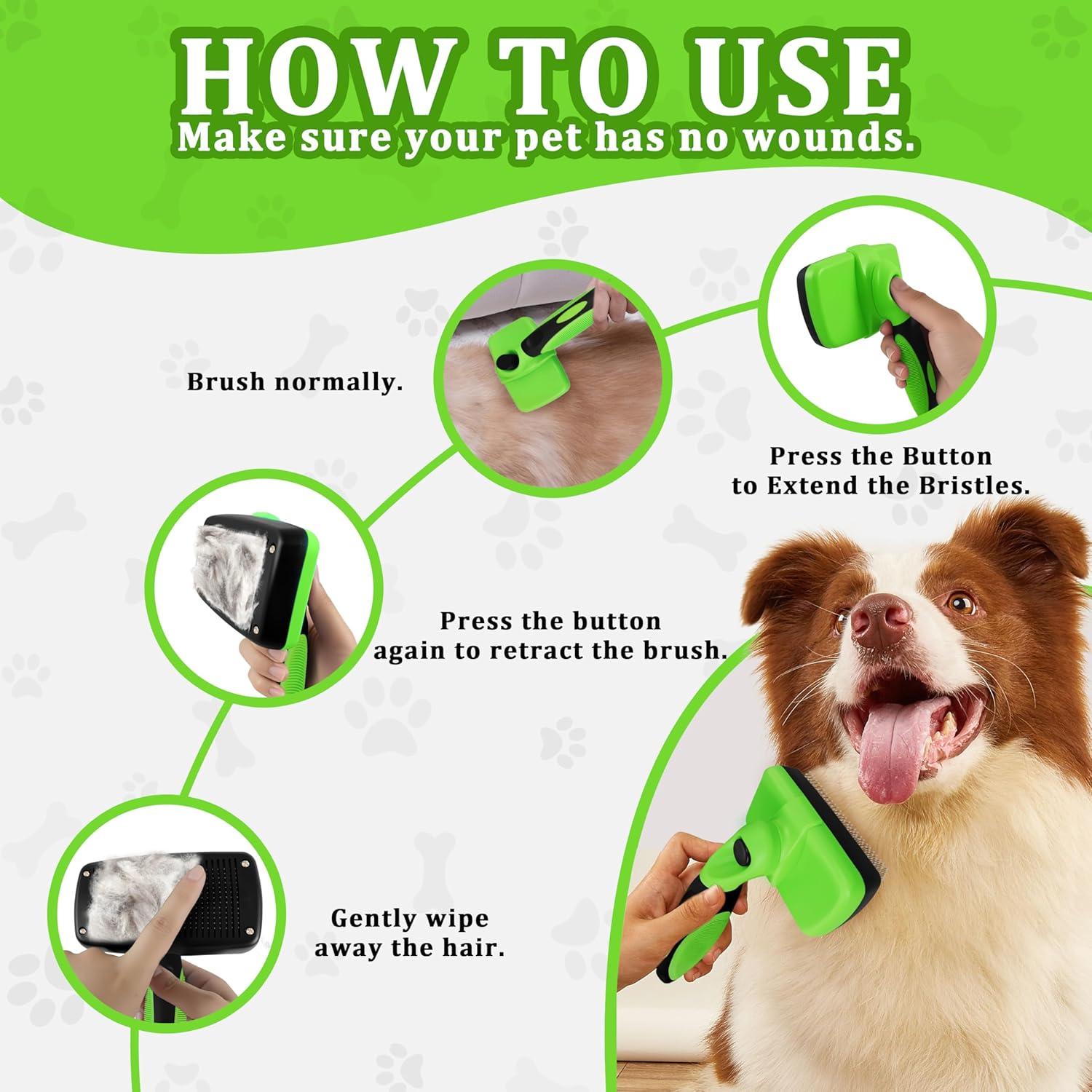 Cepillo Autolimpiante para Mascotas QianRuiDa - Pelo Largo y Corto